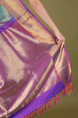Blue And Green Silk SareeDSC05420 2